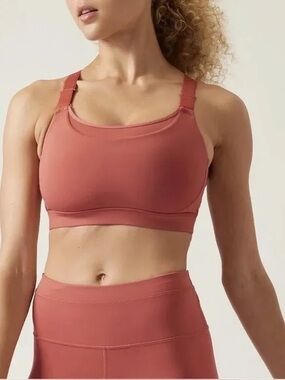 Athleta Ultimate Adjustable Sports Bra Coral Orange Small